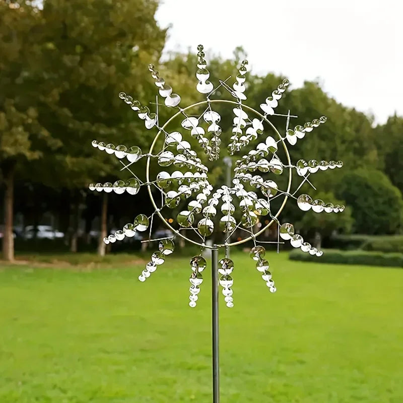Creative Courtyard Garden Lawn Decoration Unique Wind Collector Magical Kinetic Energy Metal Windmill Rotator